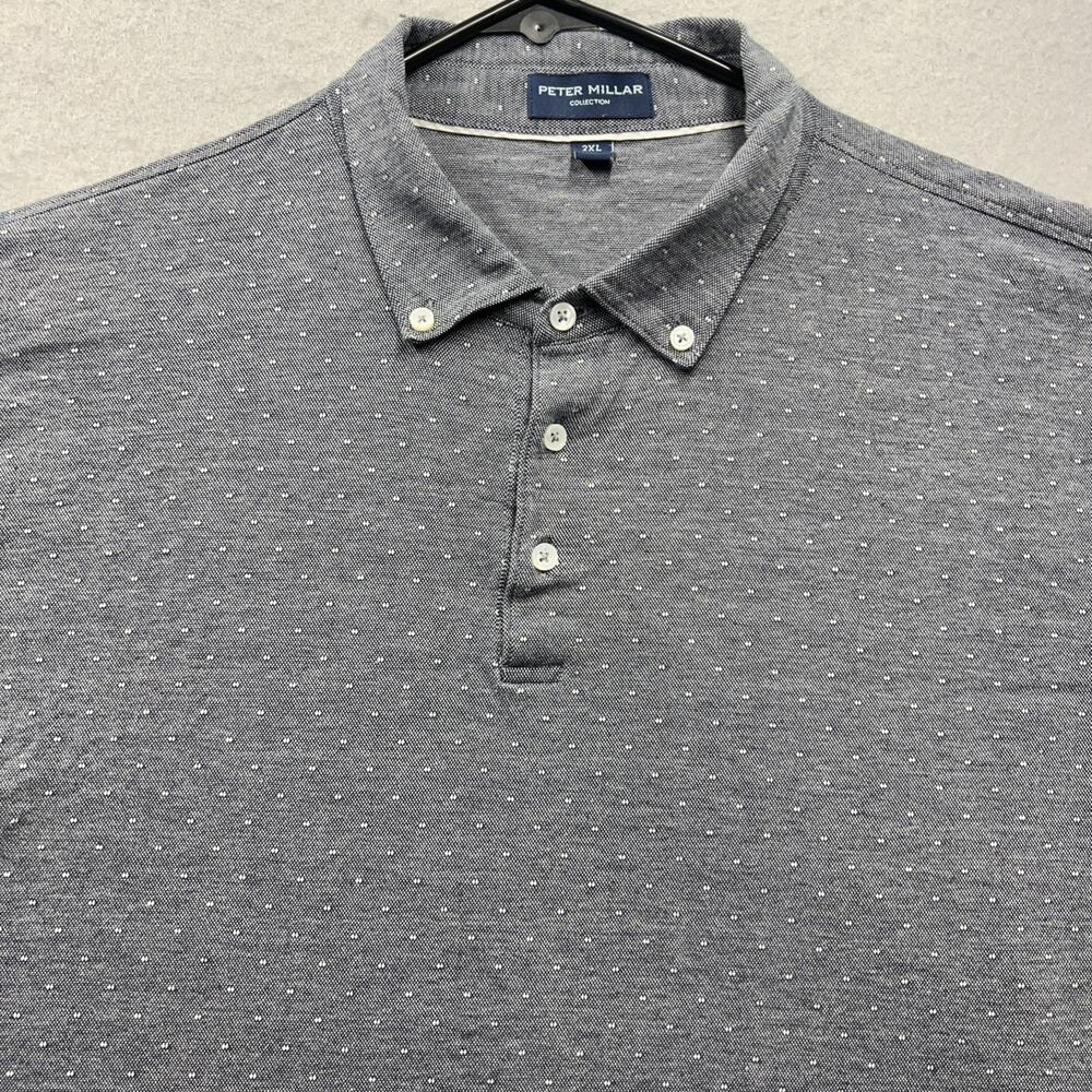 Peter Millar Collection Polo Shirt Mens‎ 2XL Gray Pattern Golf